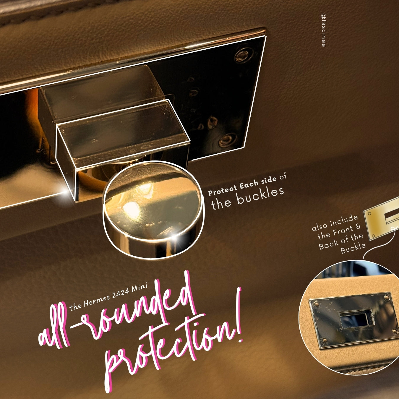 【DIY Pack】手袋金屬配件貼膜 | 保護貼 | 適用於 Hermes ** 一個價錢已包含 2 張優質防護貼紙 **
