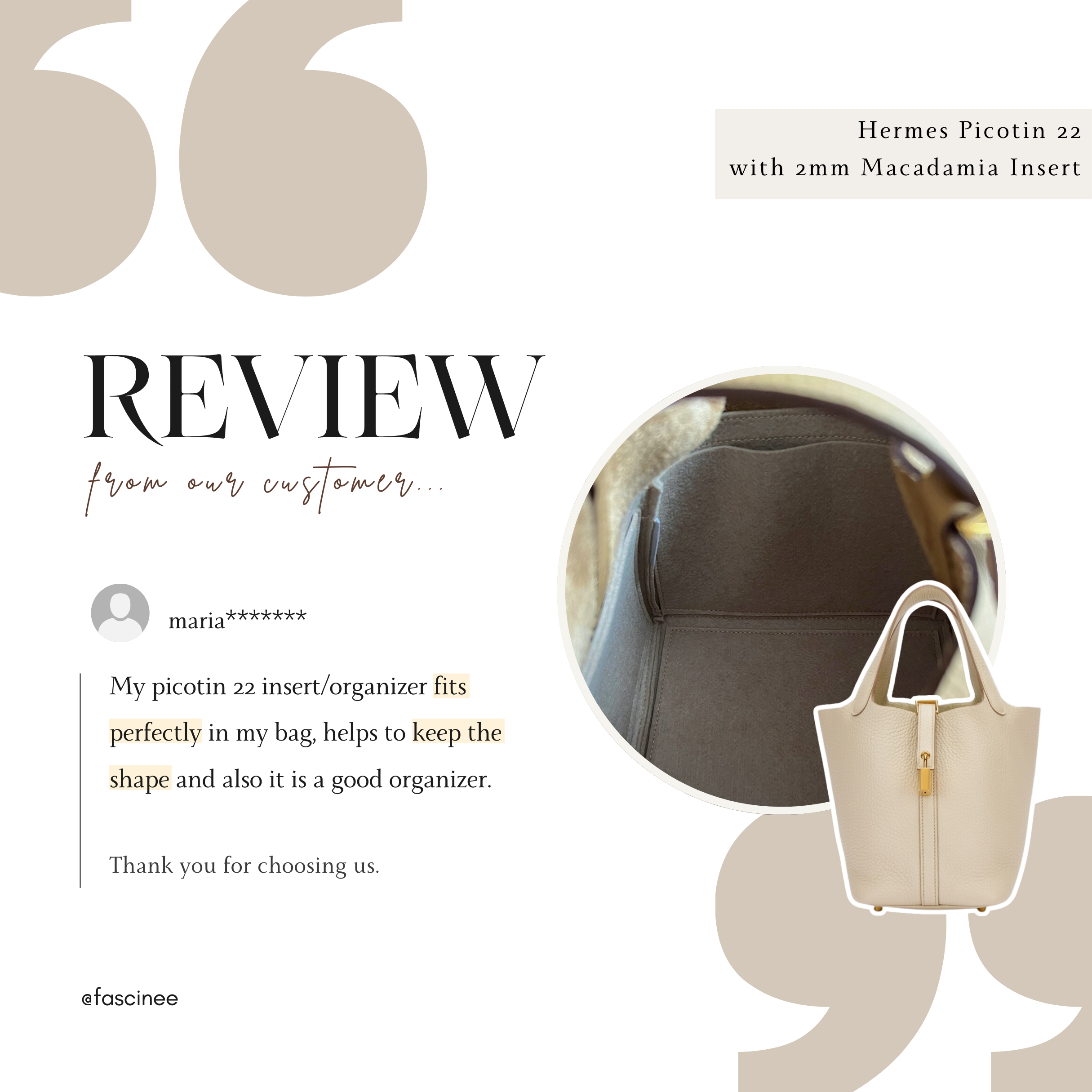 Hermes Picotin Inner Bag