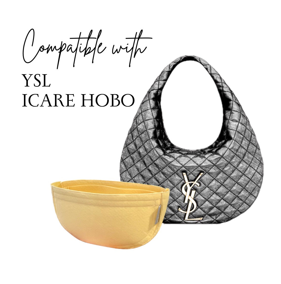 منظم الحقيبة الداخلي - حقيبة توت جلدية YSL Icare Hobo