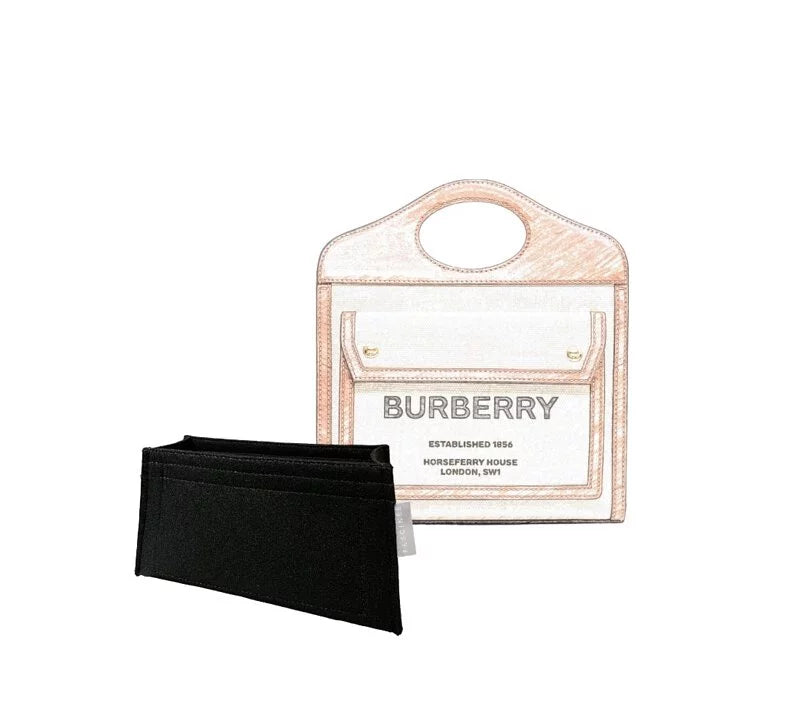 Inner Bag Organizer - Burberry Mini Two-tone Canvas and Leather Pocket Bag