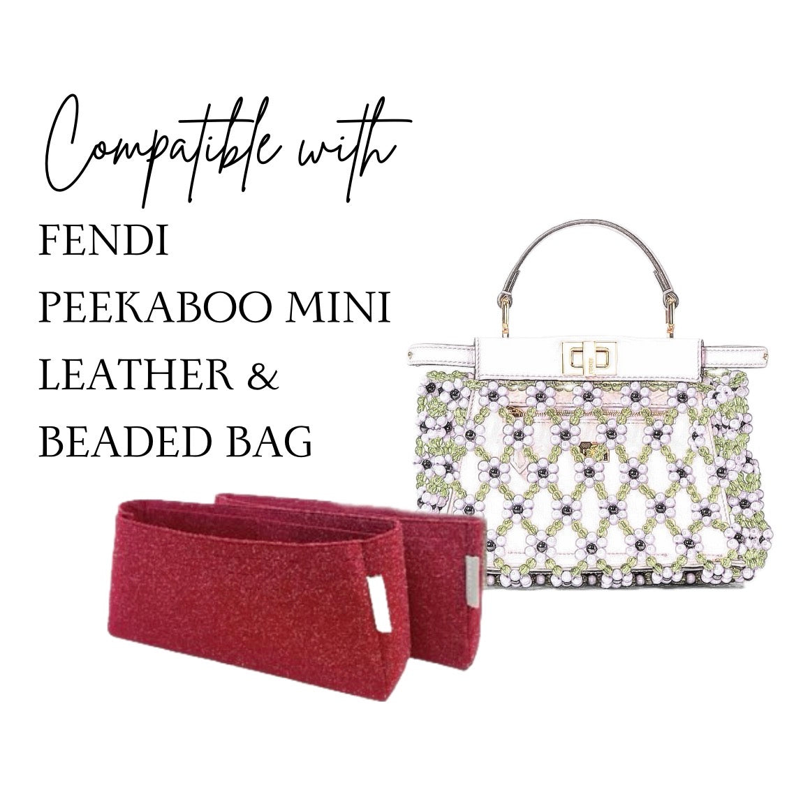 Inner Bag Organizer - Fendi Peekaboo with Beads