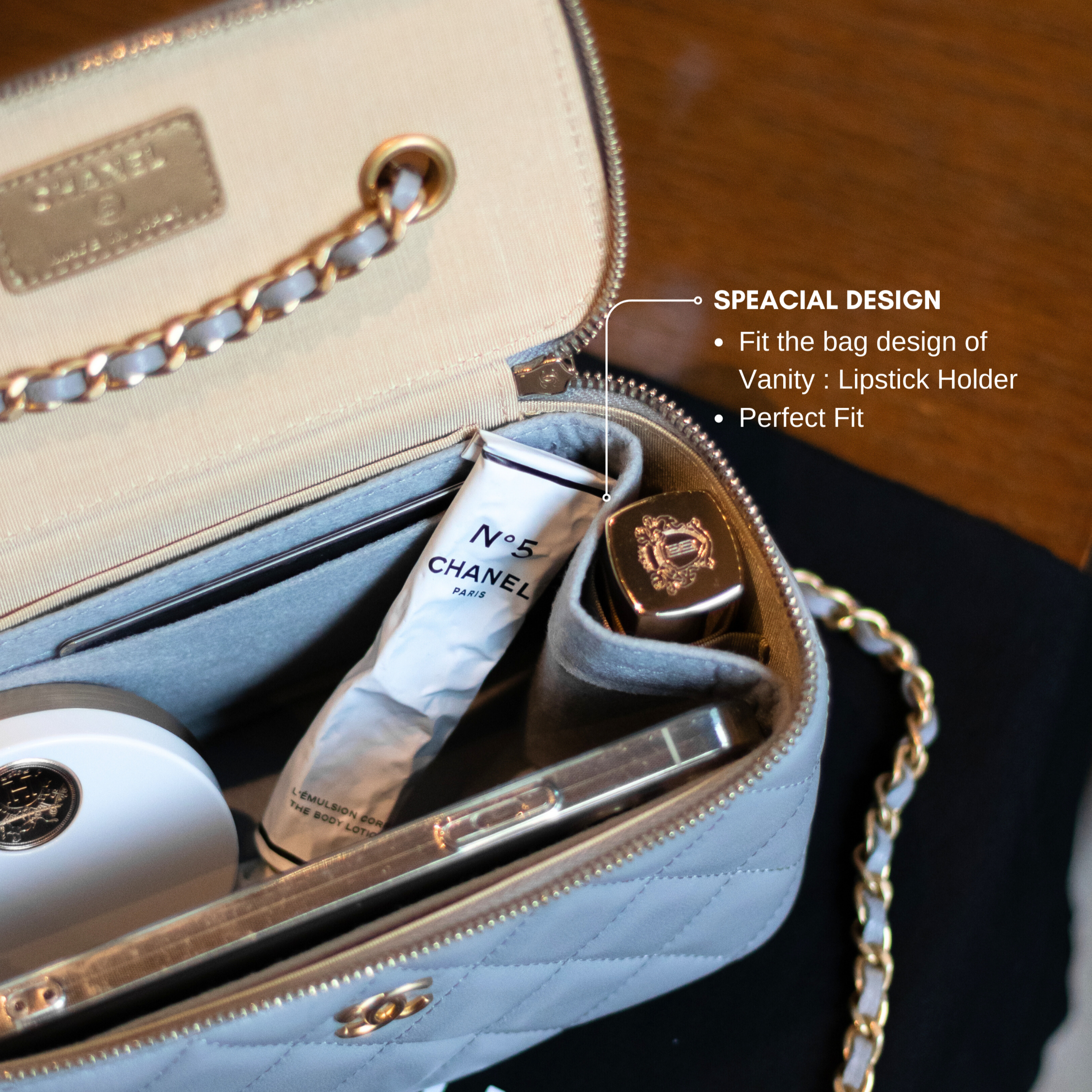 chanel vanity inner bag organiser