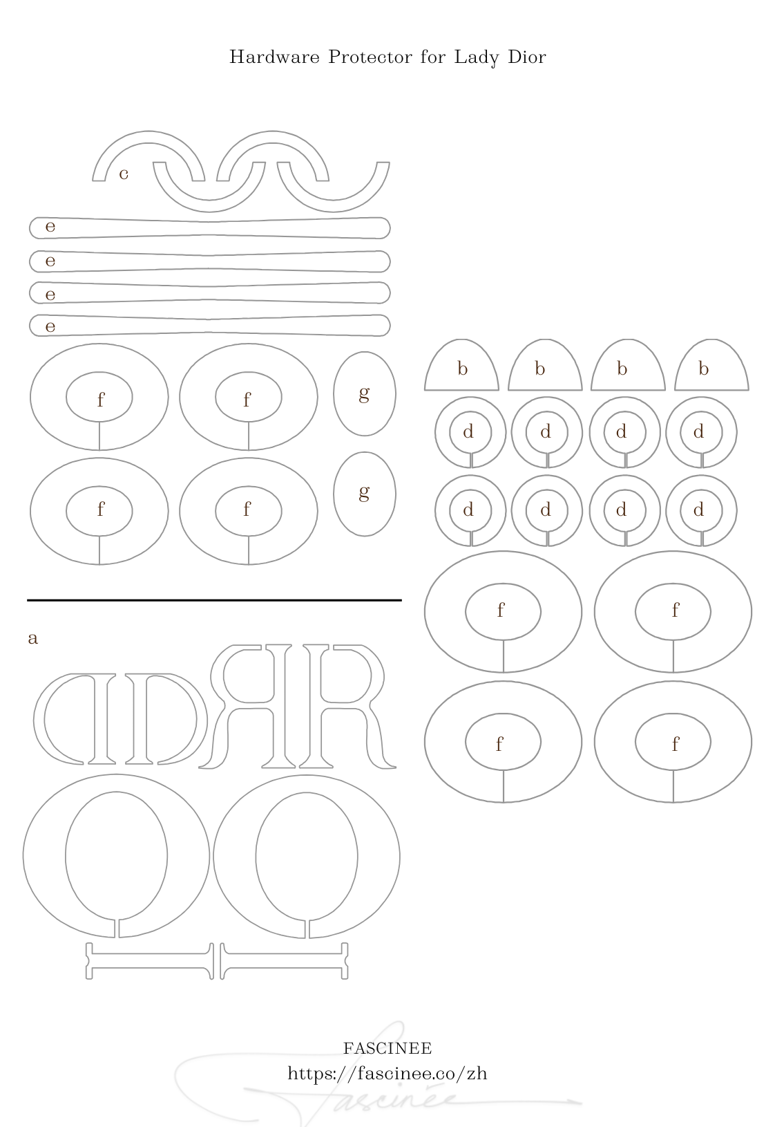 Bag Hardware Protectors(バッグ ハードウェア プロテクター) | Lady Dior Medium 対応** 各パックにはプレミアム保護スティッカーのフルセット2組が入っています **