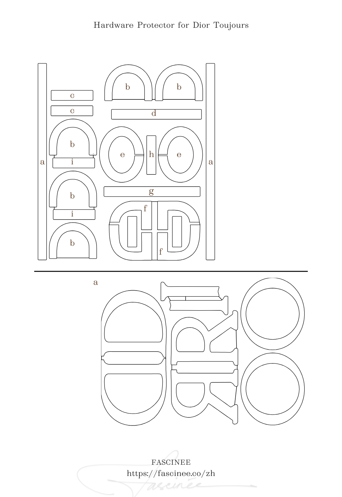 Bag Hardware Protectors(バッグ ハードウェア プロテクター) | Lady Dior Medium 対応** 各パックにはプレミアム保護スティッカーのフルセット2組が入っています **