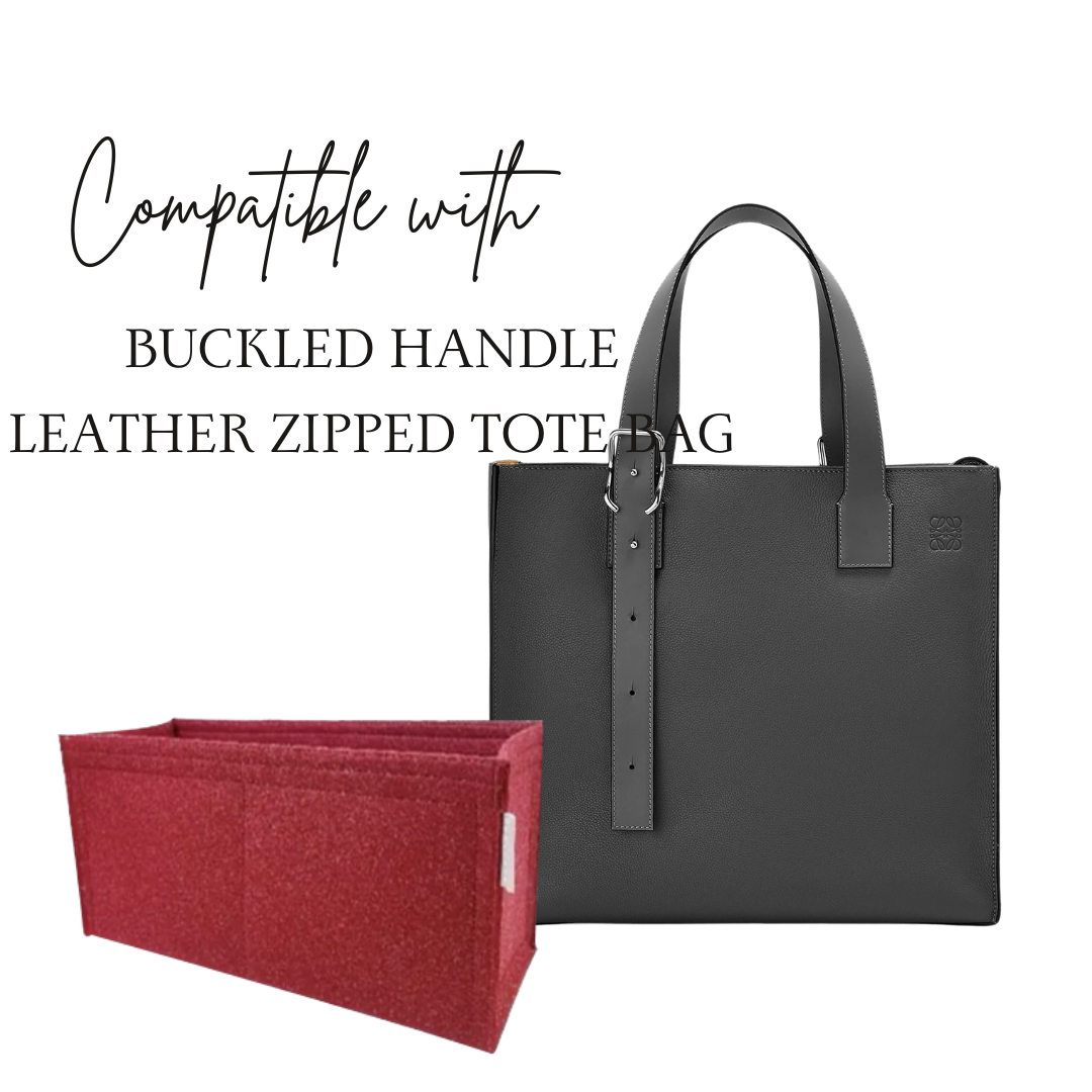 Inner Bag Organizer - Loewe Buckled Handle Leather Zipped Tote Bag
