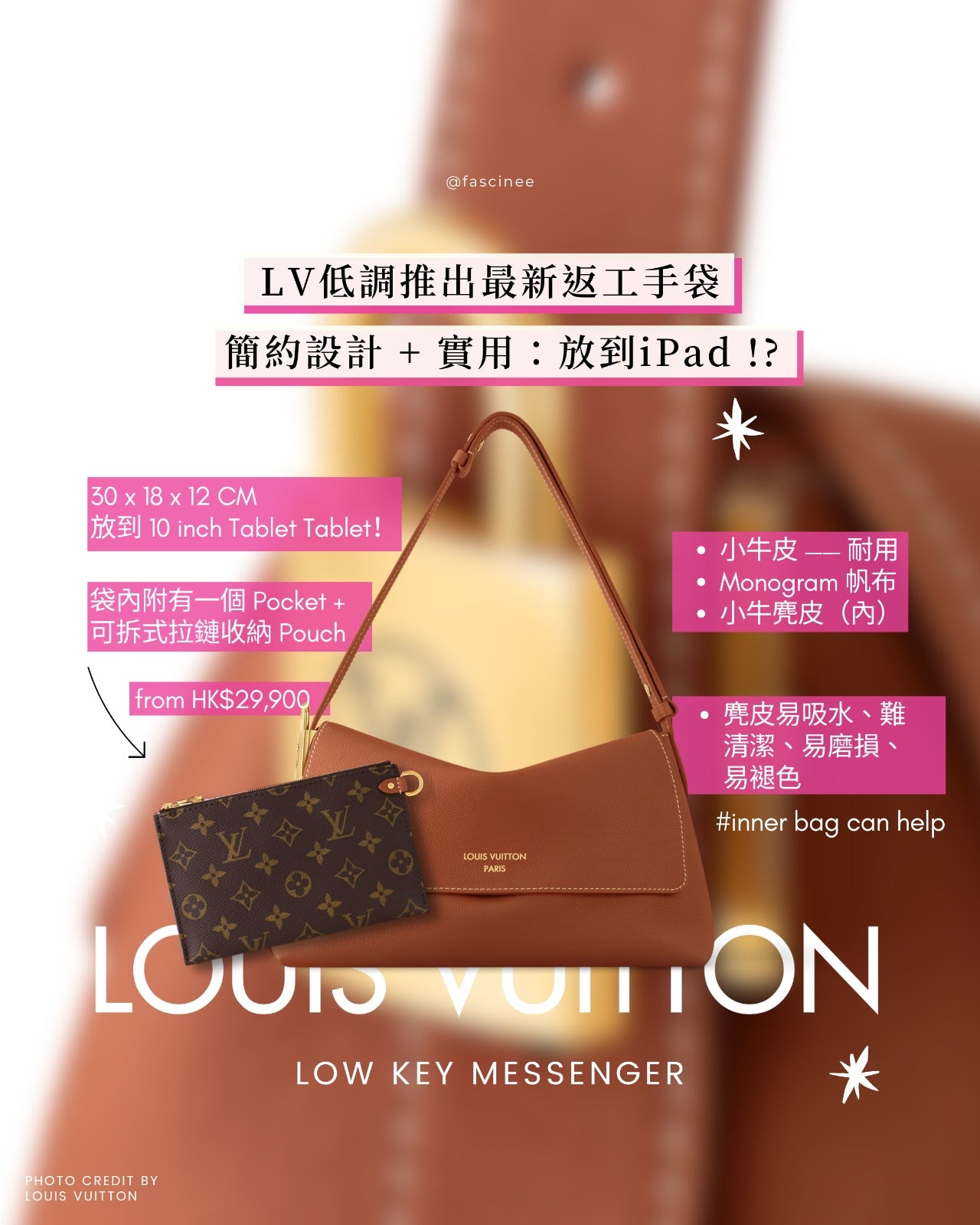 Inner Bag Organizer - LV Low Key Messenger