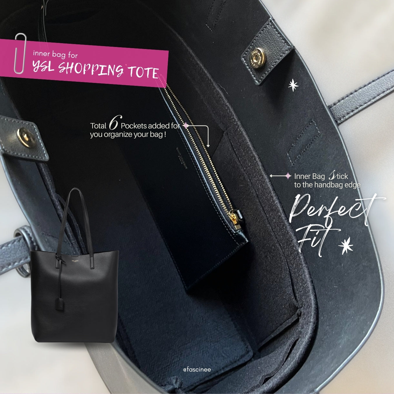 YSL Shopping Bag Tote Inner Bag