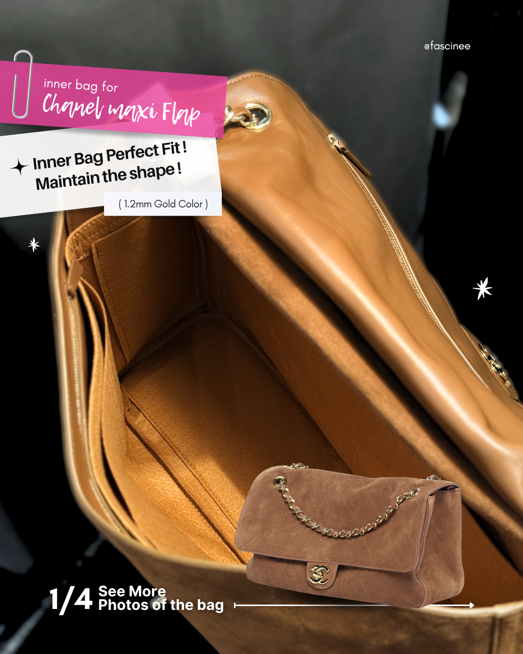 Inner Bag for Chanel Maxi Flap Bag 