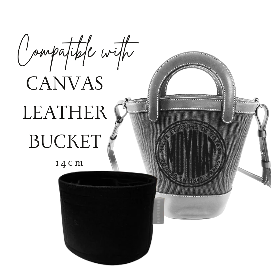 Inner Bag Organizer - Moynat Canvas Leather Trimmed Bucket (14cm)