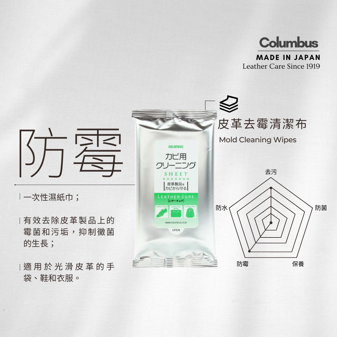 Columbus - Mold Cleaning Wipes - 10枚入り | Made in Japan